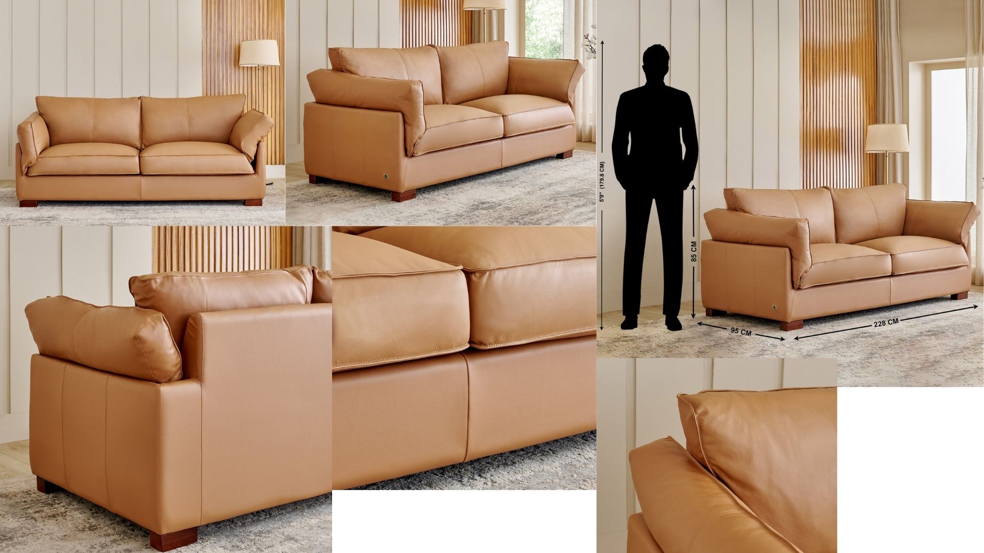 Premium leatherette / faux leather (beige)
