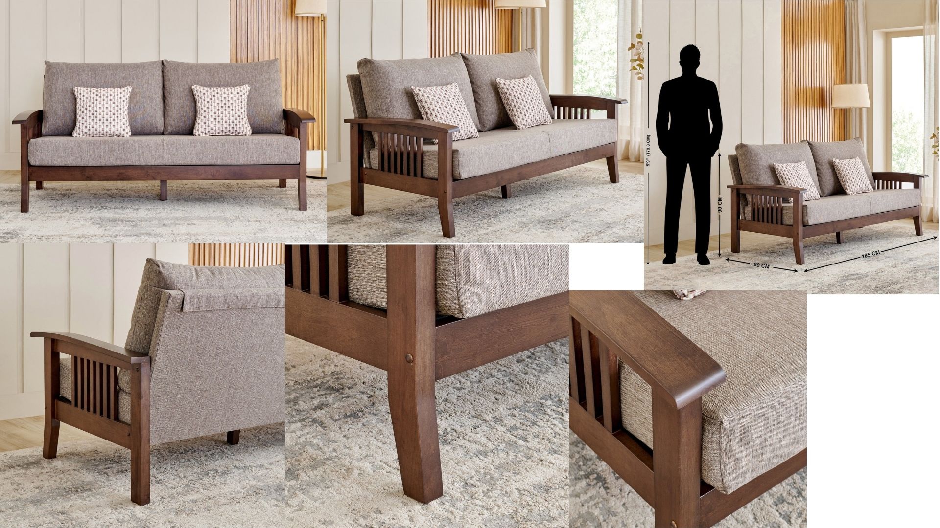 Wodden 3 seater: Ash wood