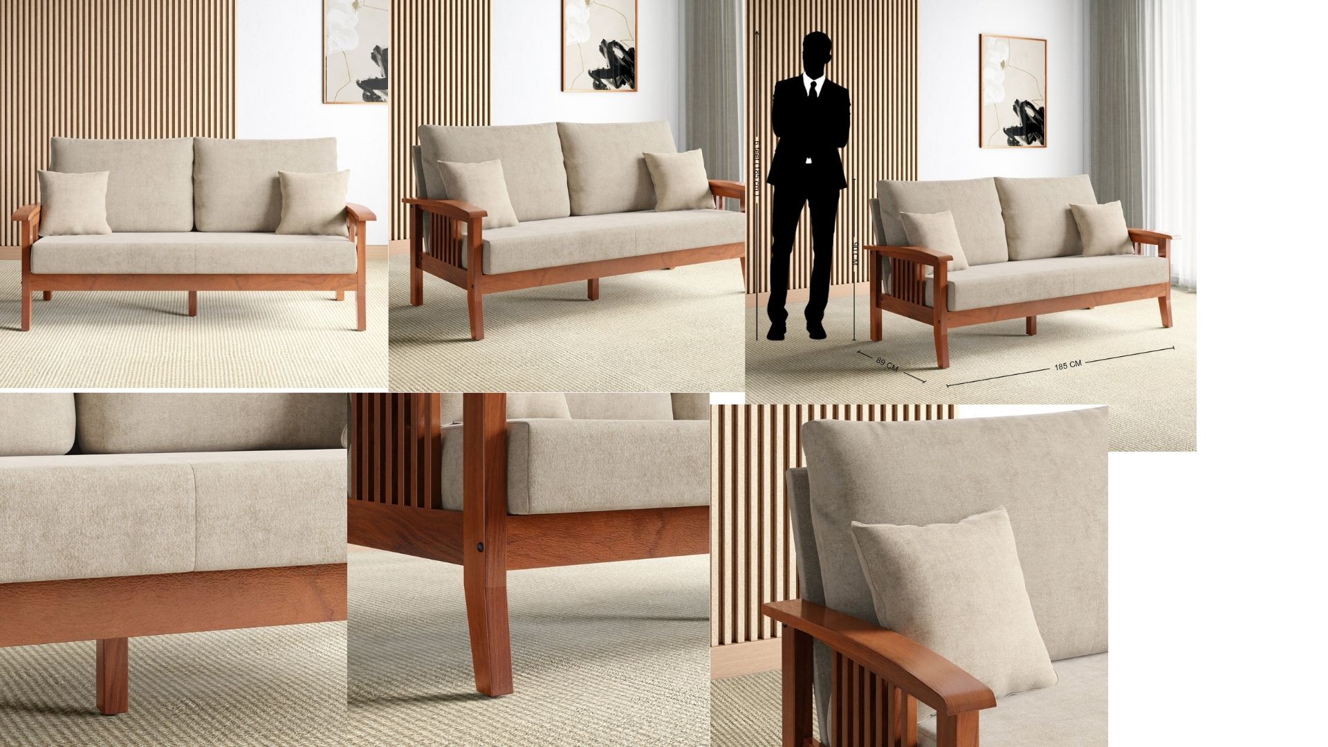 Wodden 3 seater: Ash wood