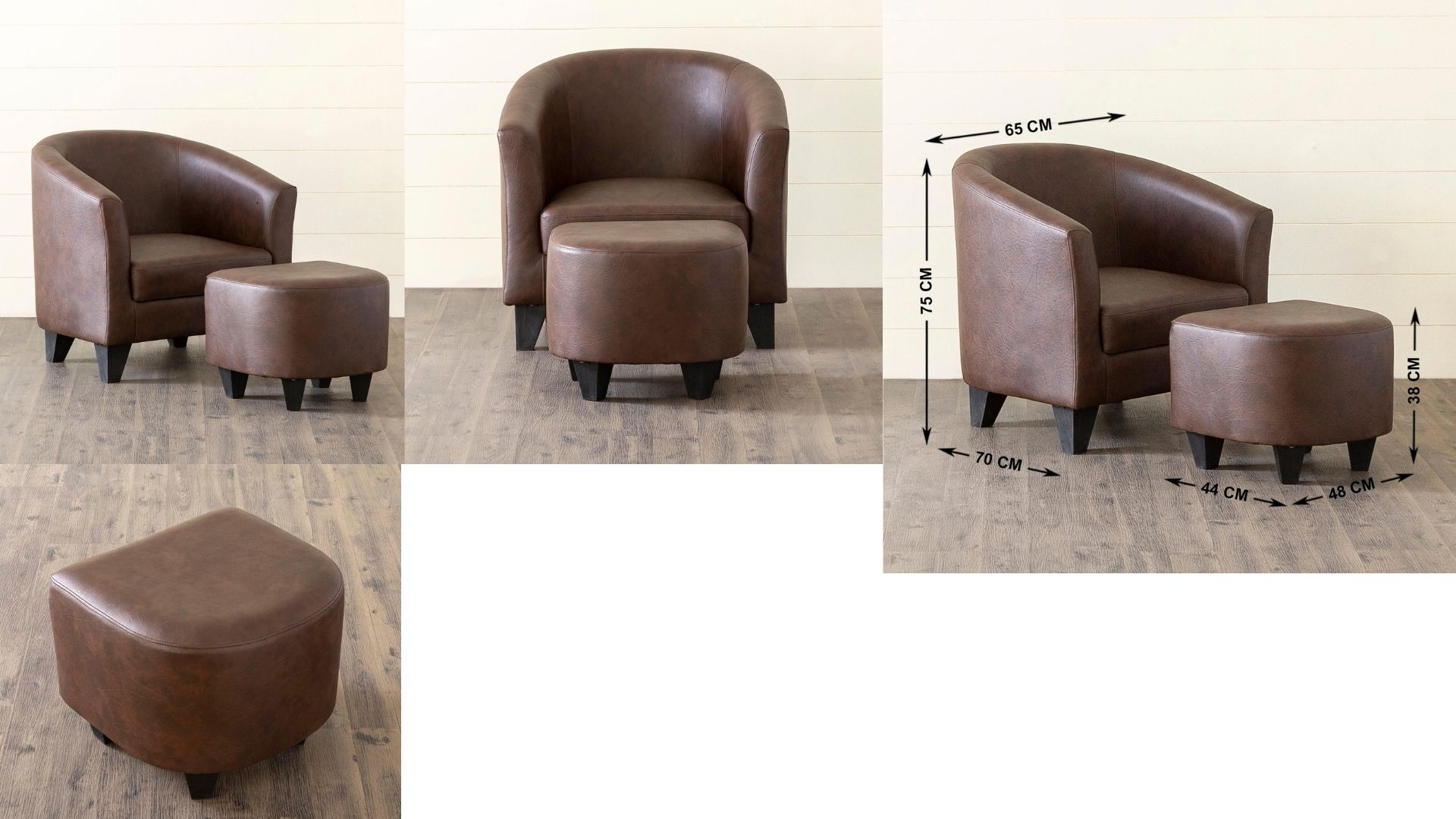 Premium leatherette / faux leather chocolate brown