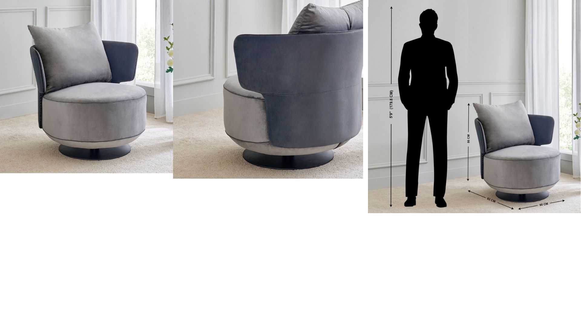 Premium Fabric (Grey)  Single Seater