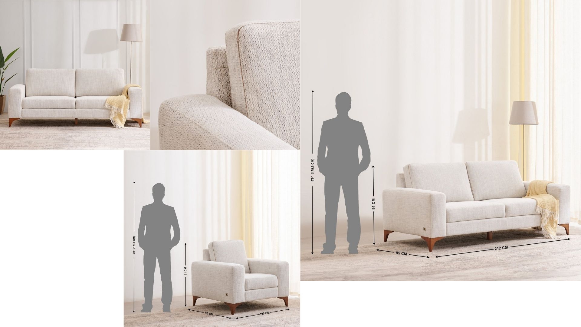 Premium soft-woven fabric (light beige)