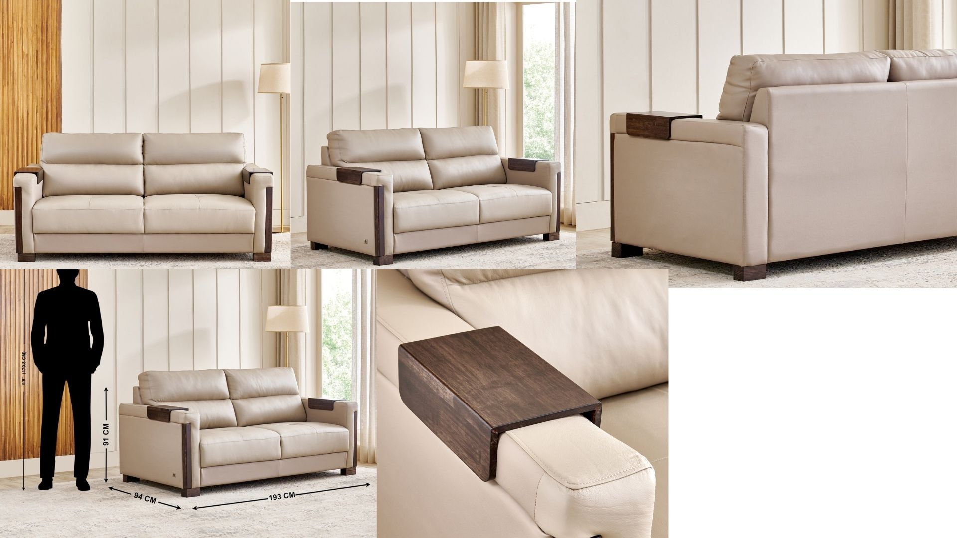 Premium leatherette / faux leather (beige)