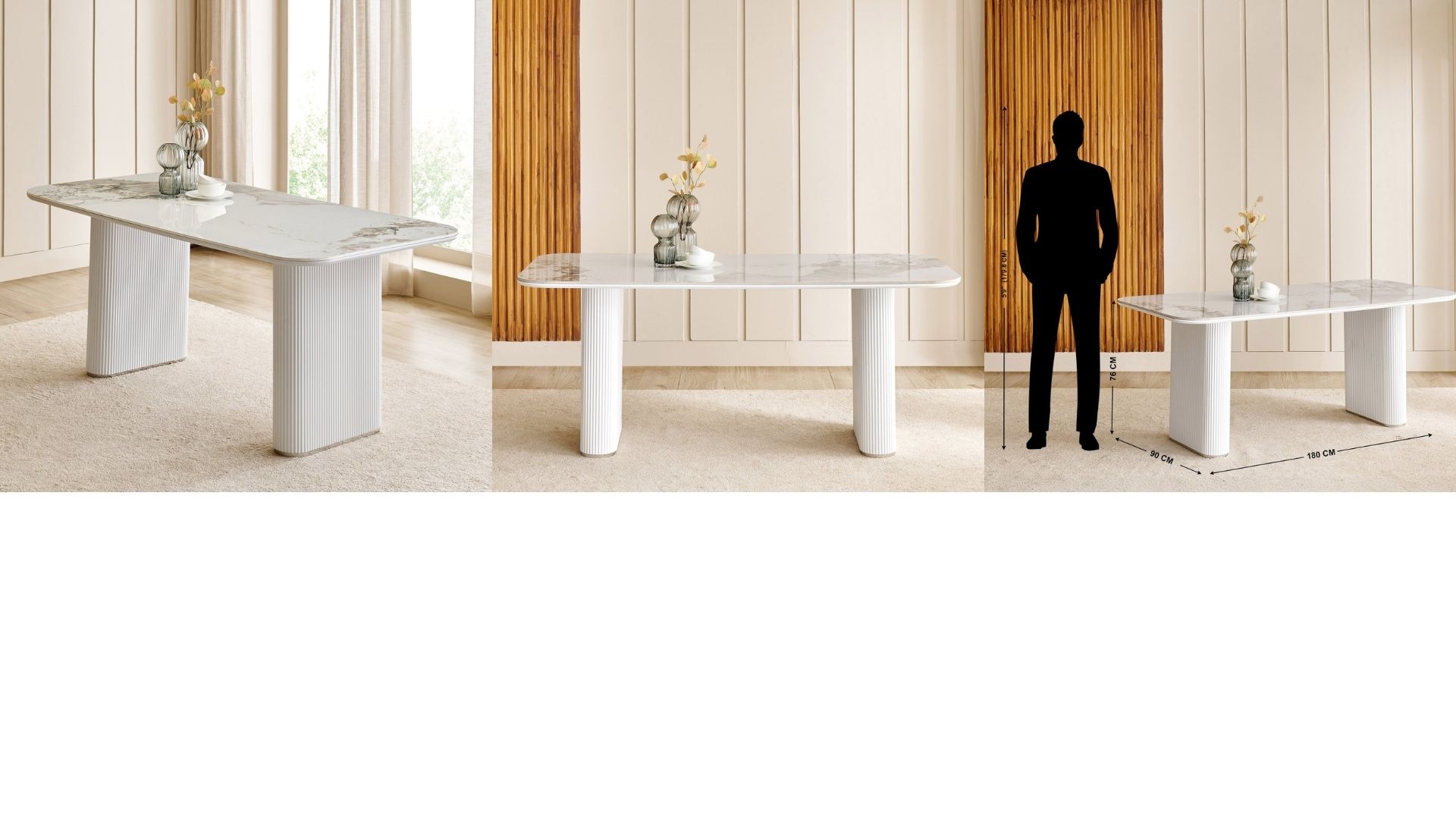 Rounded Rectangular Shape coffee center table