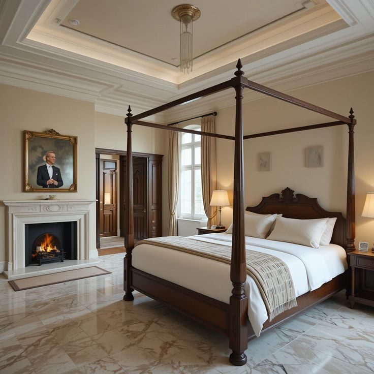 Contemporary Poster  Bed with Hydraulic Lift