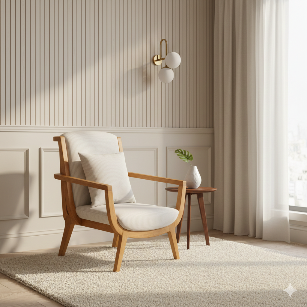 Mid-Century Modern Cane Arm Chair